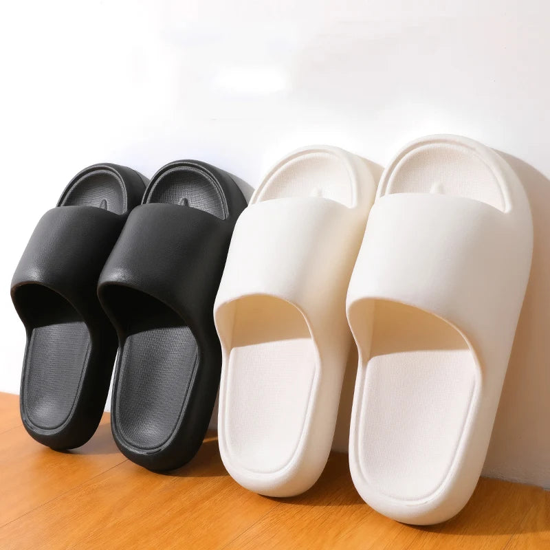 Unisex Bathroom Slippers Cloud Cushion Slides Summer Flat Sandals
