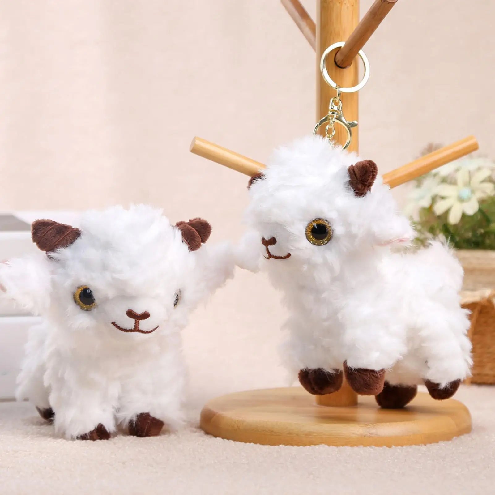 Lamb Keychain Kawaii Soft Plush Purse Charm Plush Animal Keyring For Men Women Kids Girls Boys Adults Birthday Holiday Wallet Zpaxo