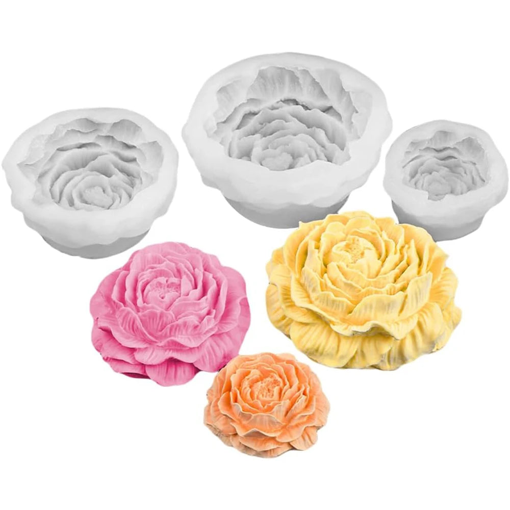 3D Peony Candle Silicone Mold for Valentine’s Day Gift DIY Flower Handmade Soap Aromatherapy Gypsum Crafts Making Home Decor Zpaxo