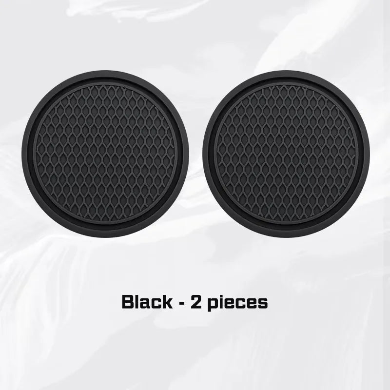 Anti-Slip Car Cup Holder Coasters – PVC Drink Pads 2/4 Pack