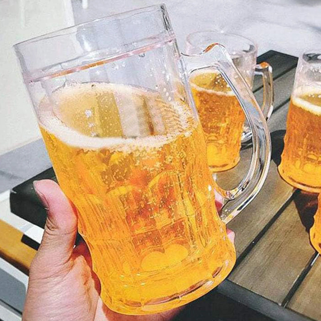 Fake Beer Mug Prank Cup – 450ml Transparent Novelty Glass Novelty Prank Cup Zpaxo