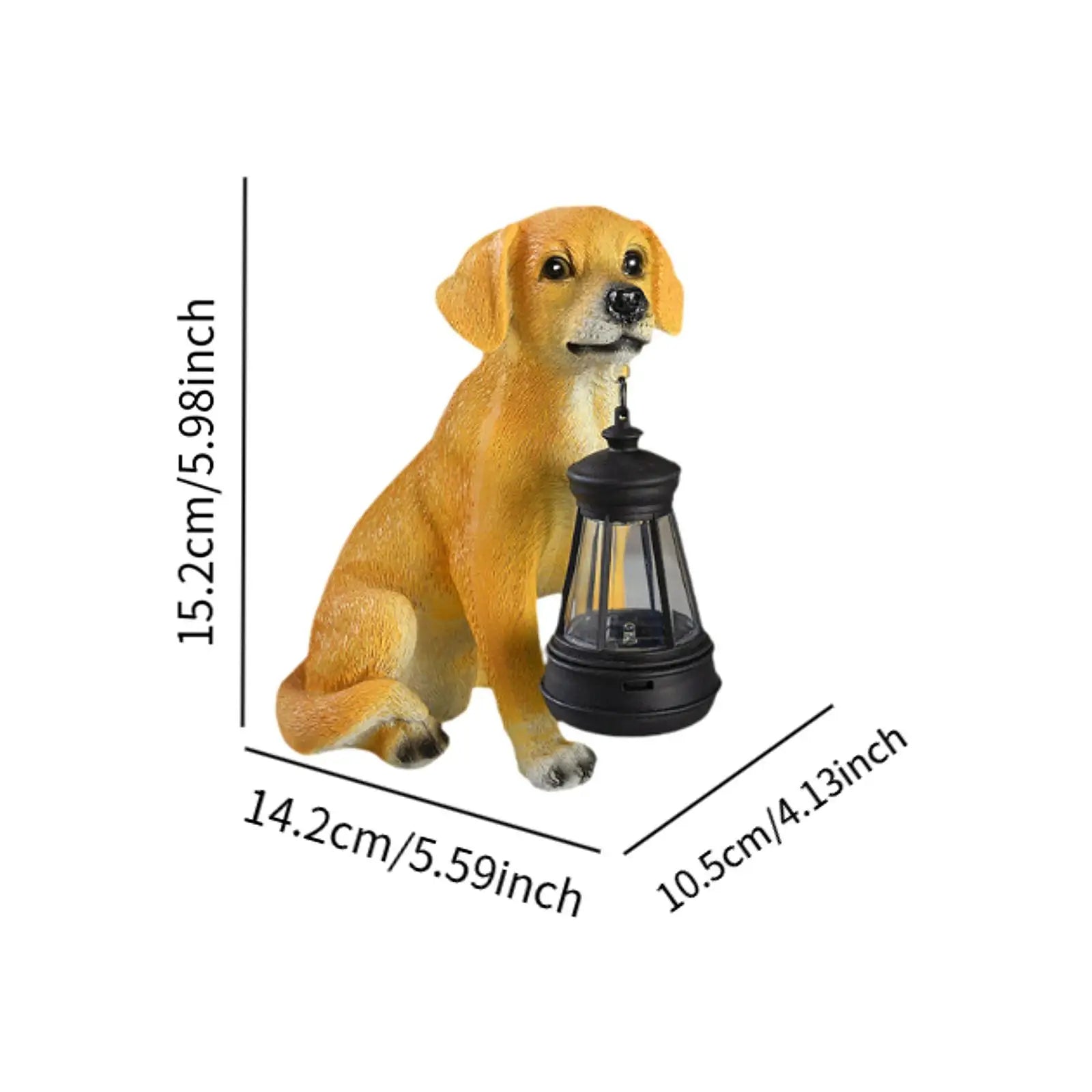 Garden Statue Animal Figurine with Solar Lights Housewarming Gifts Ornament Zpaxo
