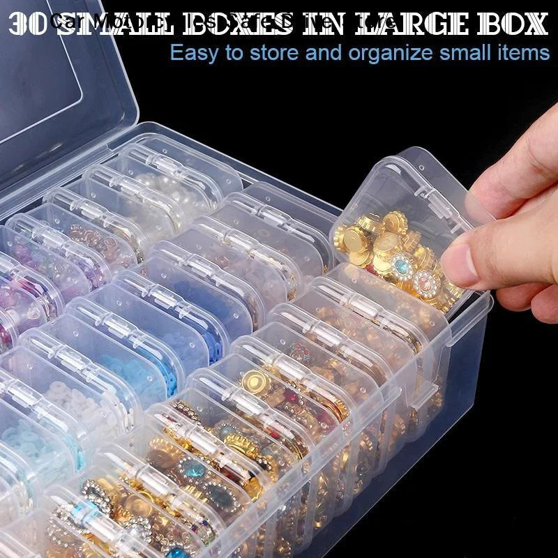 MStorage Organizer Box 12 14 15 24 Small Clear Plastic Bead Storage
