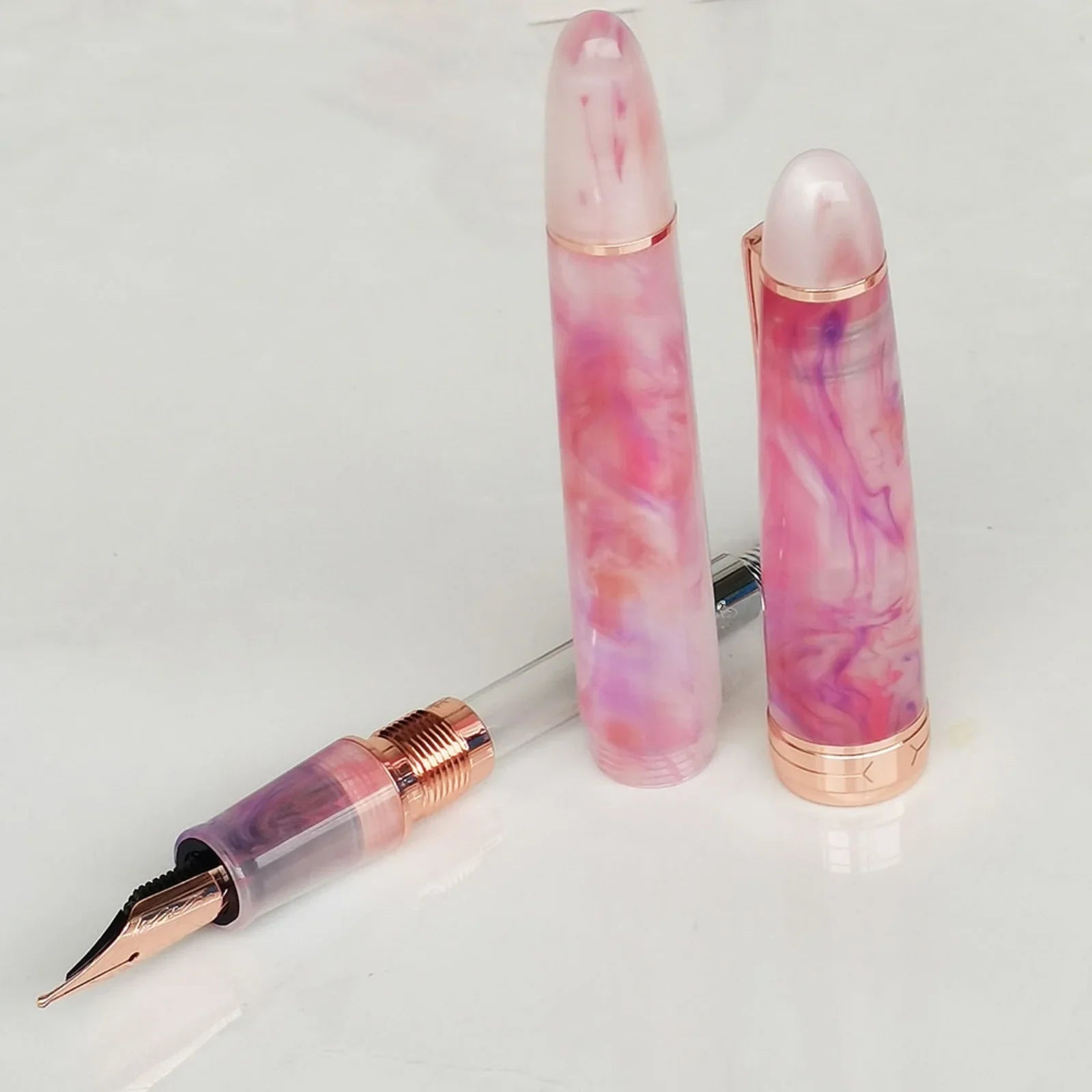 Kaigelu 356 Resin Fountain Pen N/M/F Nib Golden Clip School Office Supplies Business Writing Ink Pens Zpaxo 356yinghua M