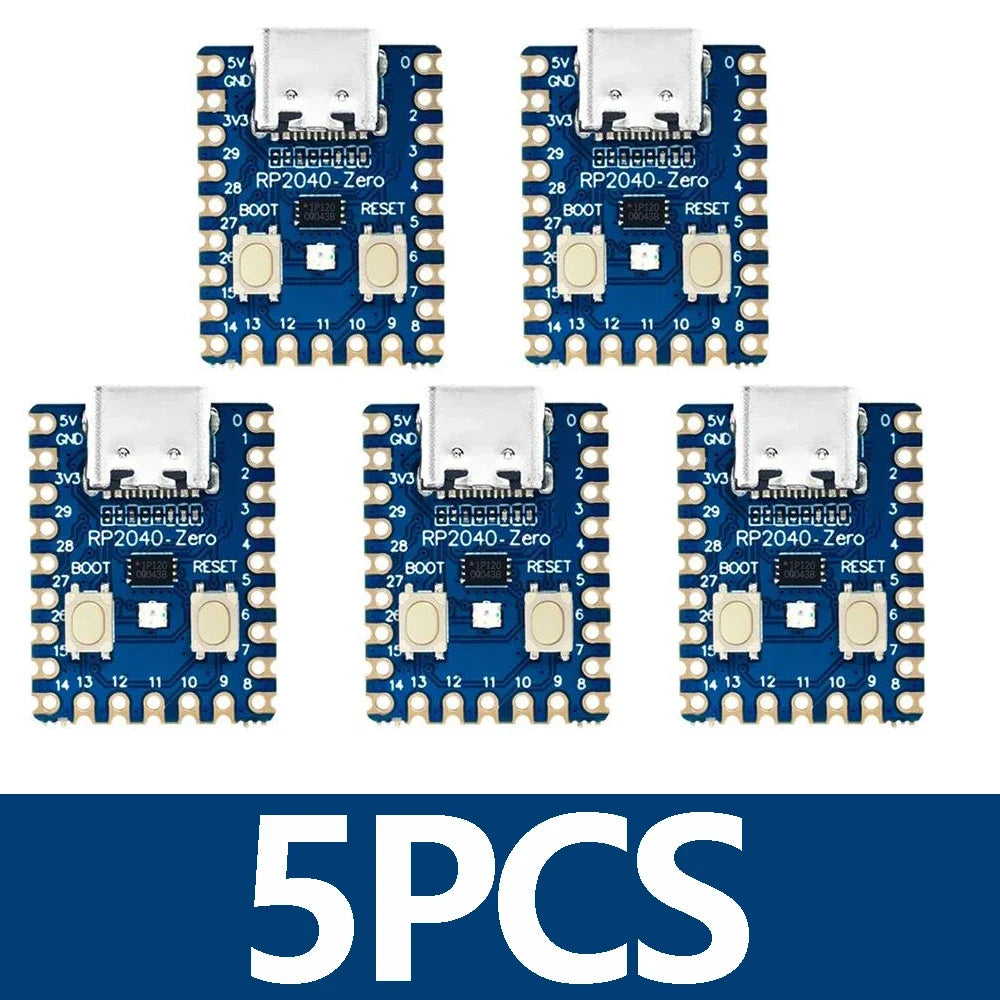 RP2040-Zero RP2040 For Raspberry Pi Microcontroller PICO Development Board Module Dual-core Cortex M0+ Processor 2MB Flash Zpaxo 5pcs Model 1