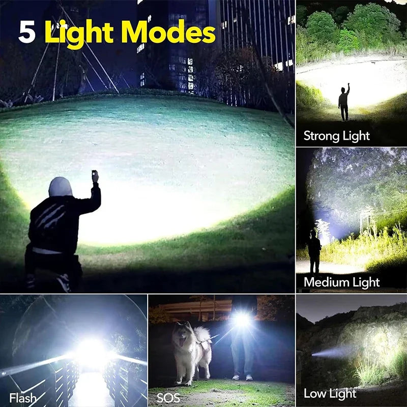 P50 LED Tactical Flashlight | Rechargeable Zoomable Torch