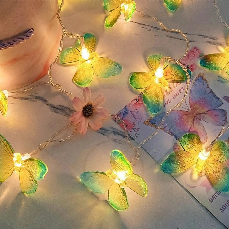Butterfly-shaped Solar String Lights LED Fairy Indoor Outdoor Garden Zpaxo Yellow 7M 50 Iight