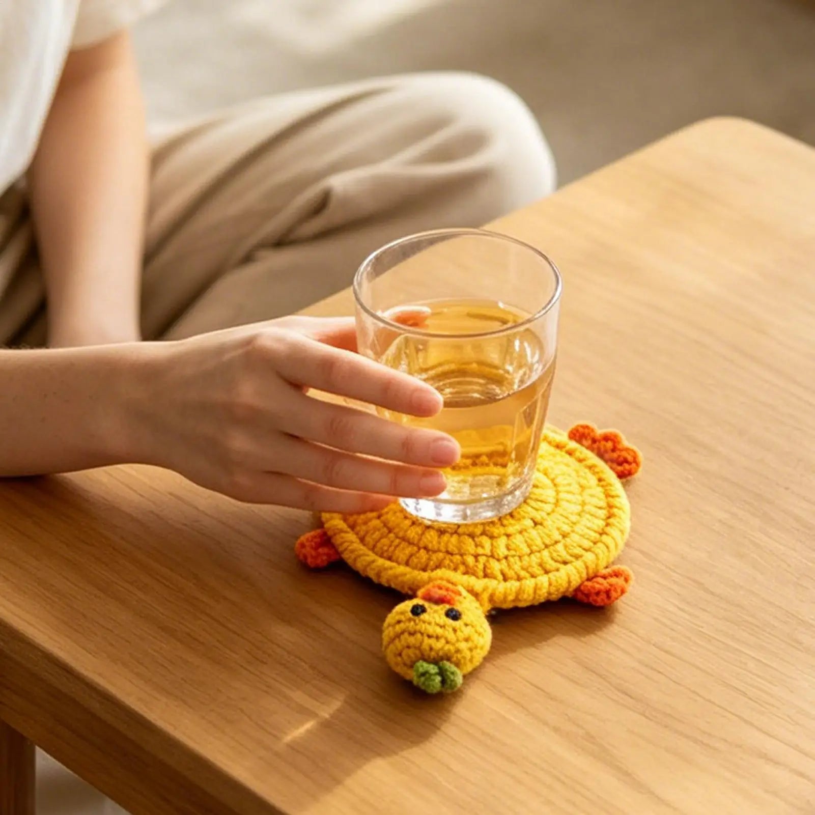 Crochet Animal Coasters 4 Pieces Home Decoration Knitting Cup Mat for Renters Homeowners Home Office Apartment Kitchen Dining Zpaxo