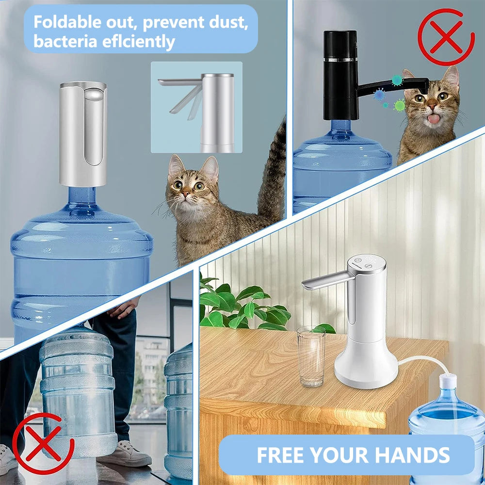 Electric Water Gallon Pump Automatic 19 Liters Foldable Desktop