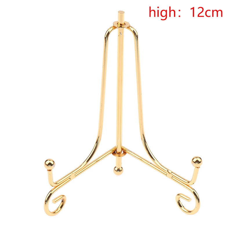Gold Iron Display Stand Craft Bracket Book Holder Photo Pedestal Bowl