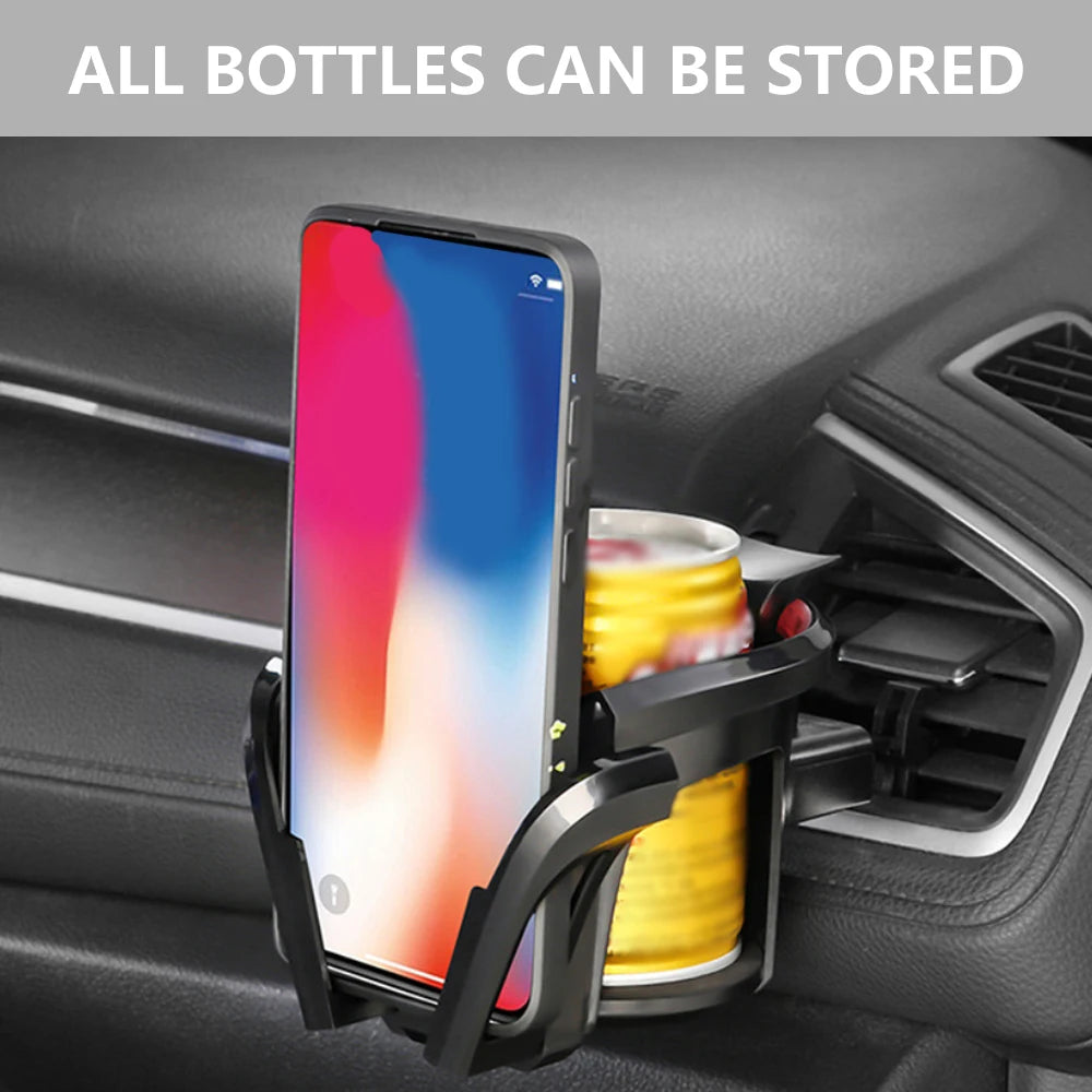 Car Cup Holder Air Vent Outlet 2 in 1 Coffee Bottle Holder and Car Phone Mount Universal Accessories Cups Car Vents Cup Rack Zpaxo