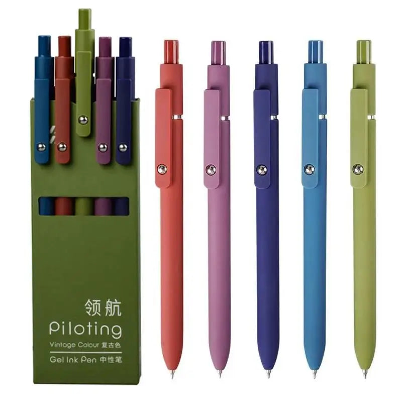 Morandi Gel Pens Soft Touch Quick Dry Smooth Ink Pen Office School Zpaxo Retro