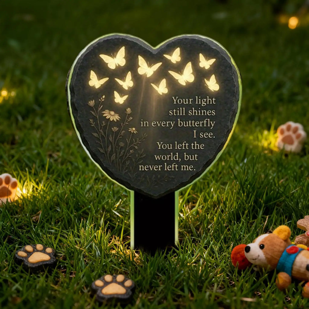 Grave Decorations 2D Acrylic Heart Decoration Butterfly Flower Carved
