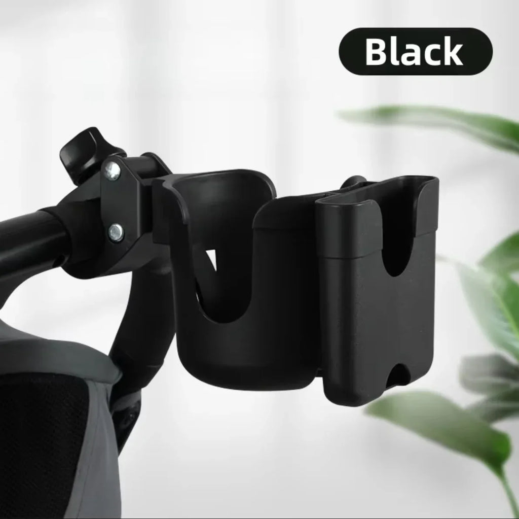 Pram Cup Holders Children's Stroller Bottle Holders Pram Bottle Holders Anti-Slip Design Pram Accessories Mobile Phone Holders Zpaxo black