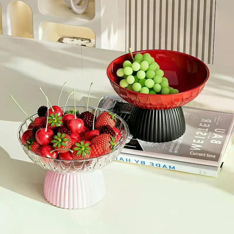 Elegant Large Washable Fruit Bowl Pedestal Chic Hygienic Tabletop Zpaxo