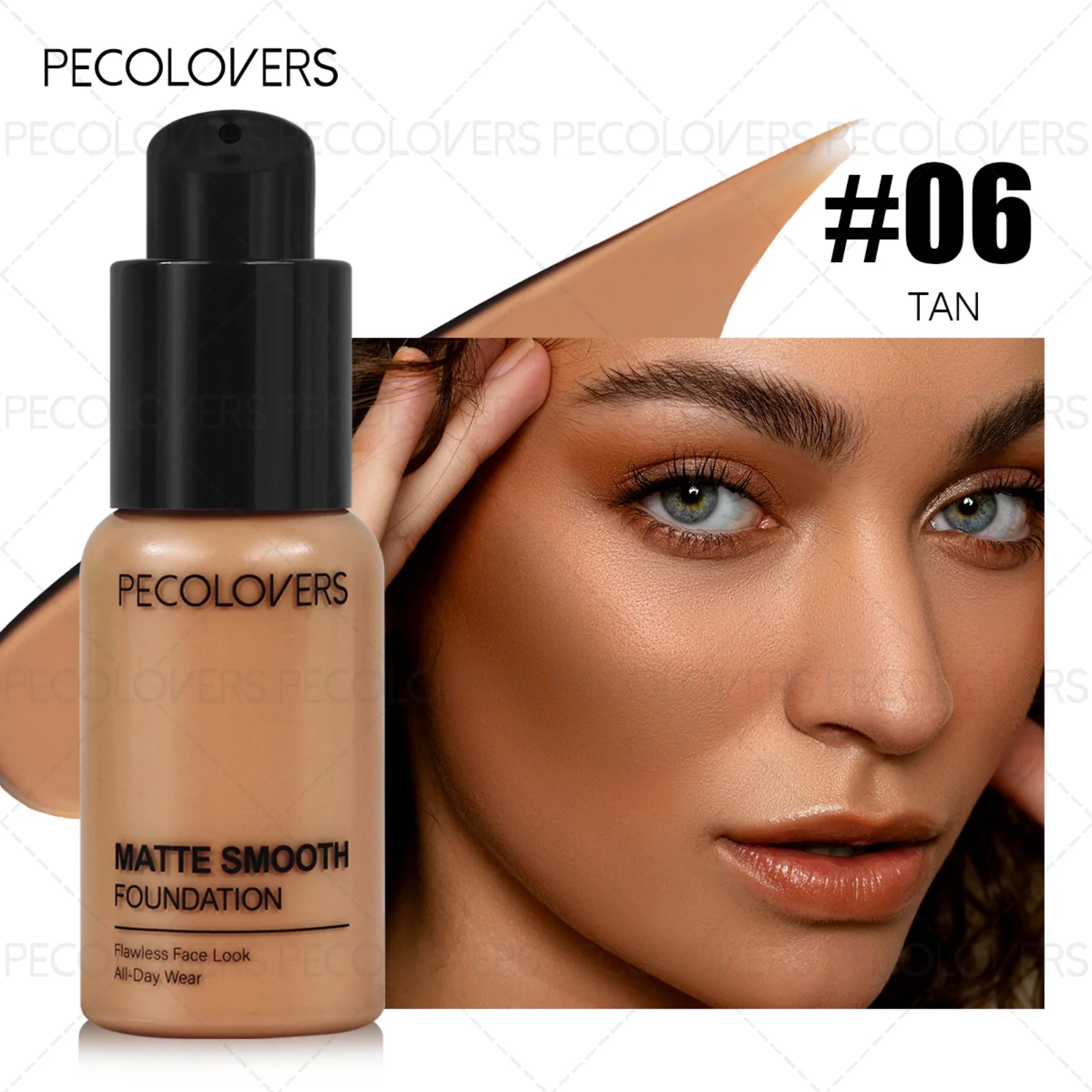 1PC Flawless Liquid Foundation - Full Coverage, Matte, Waterproof, Conceals Blemishes, Multiple Shades Zpaxo 06