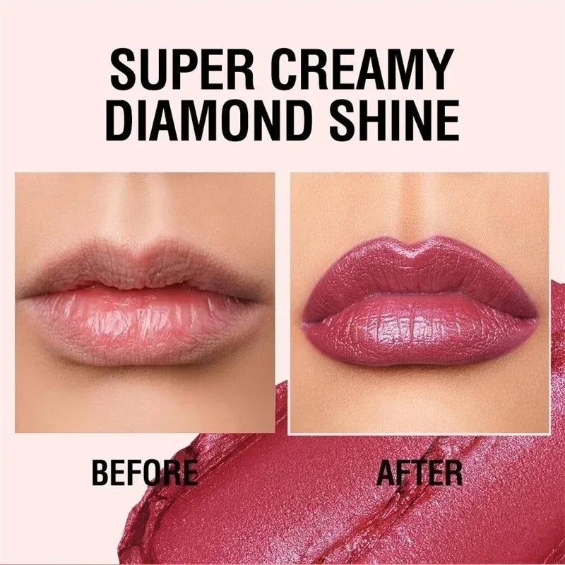10 Colors 1 Pearlescent Lipstick Long Lasting Moisturizing Sparkling