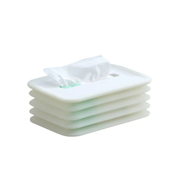 Luminous Desktop Coreless Tissue Box – Silent Auto-Compression Tissue Box Holder Zpaxo White