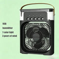 3 In 1 Portable Mini Air Cooler Fan AIr Conditioner LED Night Light Humidifier Adjustable Speed Personal Air Cooler Zpaxo black-c