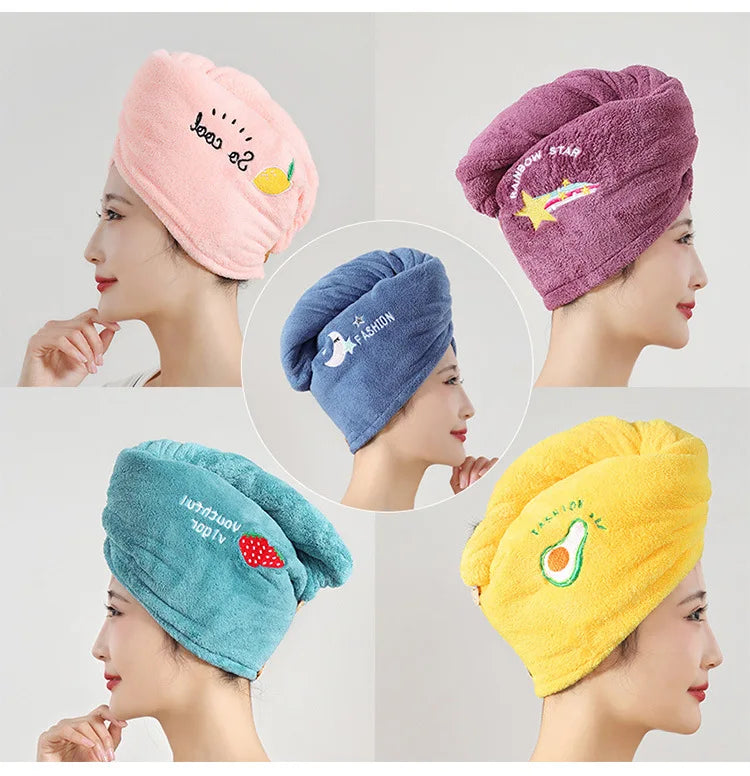 Hair Quickly Dry Towel Women Swimming Care Wrap Adult Bathroom Zpaxo random 1