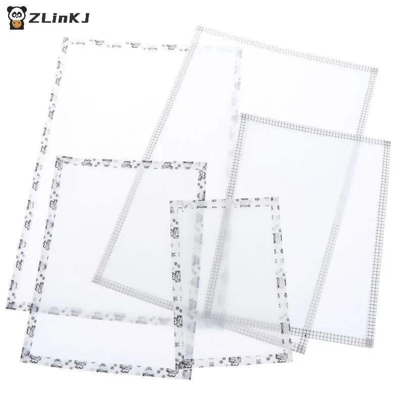 ▶5Pcs Handmade Perler Beads Baking Cloth Edge-stitched Transparent Iron-on Mat Heat-resistant Paper DIY Accessories Perler Beads Zpaxo