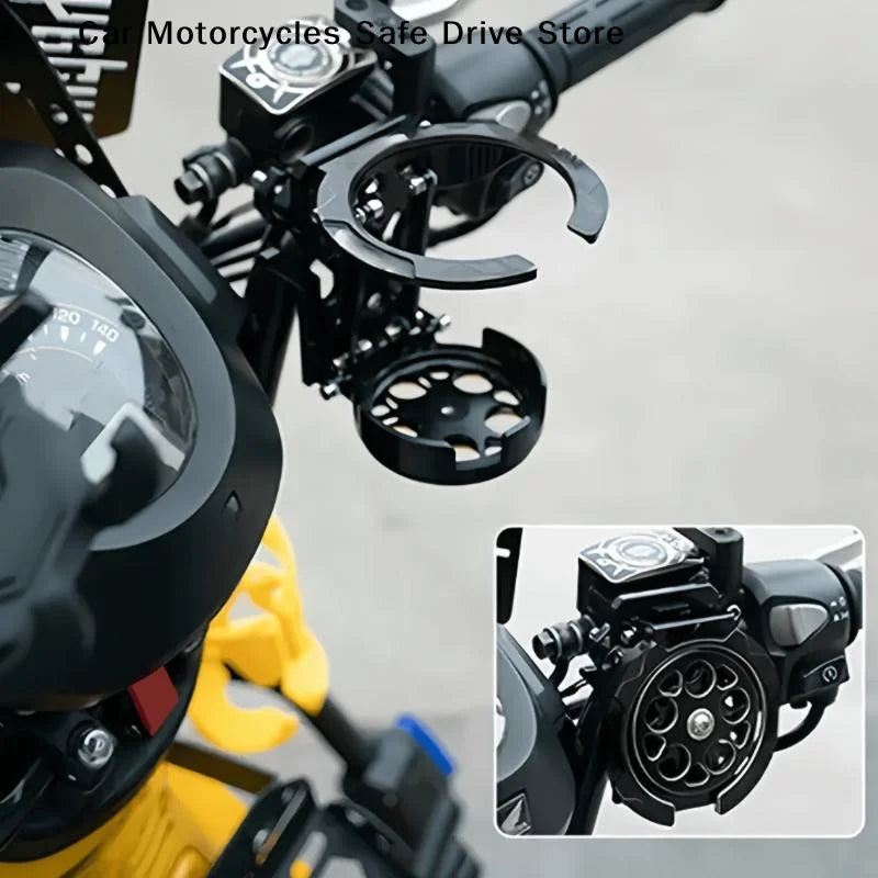 CM1Pcs Motorcycle Cup Holder Foldable Motorbike Handlebar Support