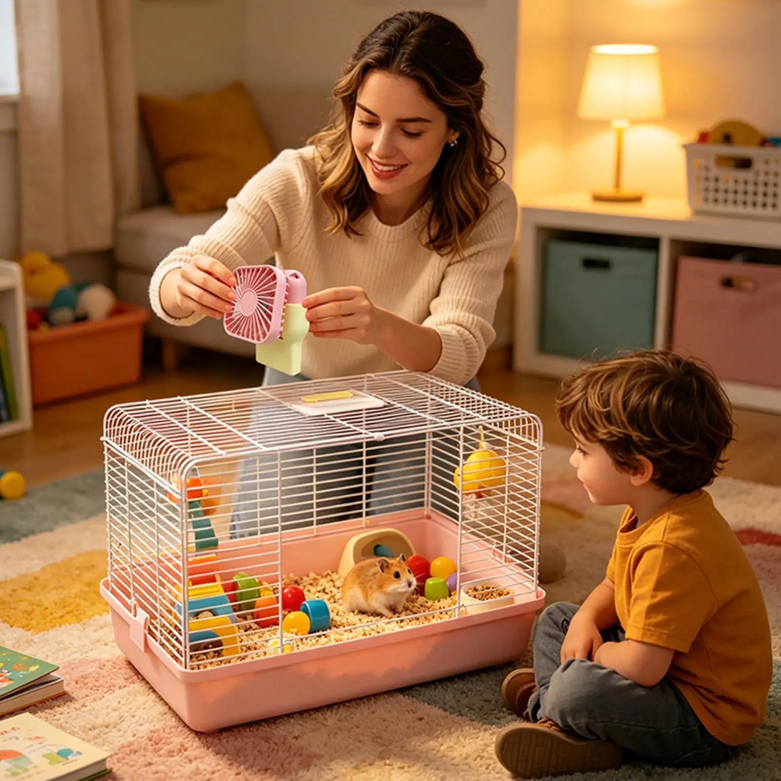 Dog Crate Fan Portable 3-Speed Quiet Ventilador Summer Pet Kennel Cooling Fans For Bird Parrot Cockatiel Parakeet Hamster Zpaxo