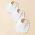 Baby Girls' Saliva Towel 100 Cotton Soft Comfort Lace White