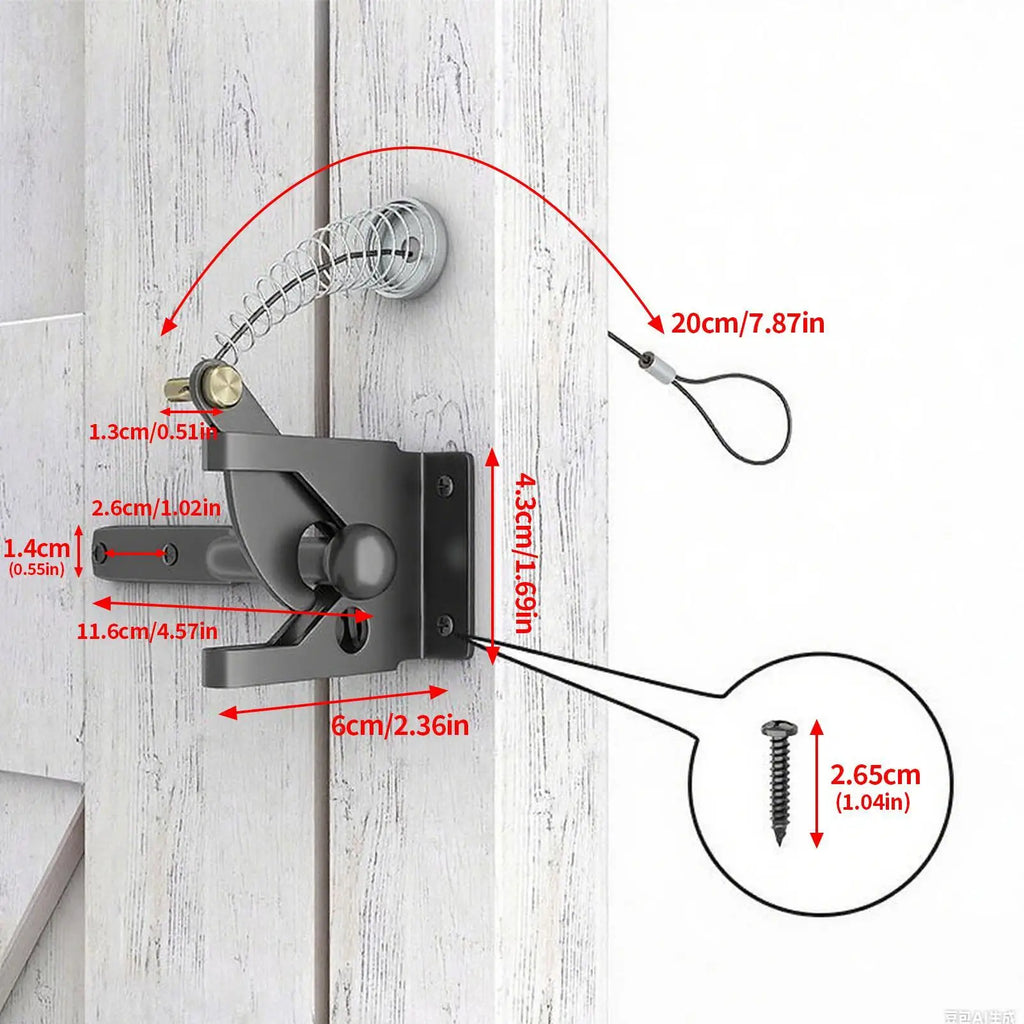 Gate Latch Heavy Duty Wooden Door Security Lock Outdoor Metal Wood