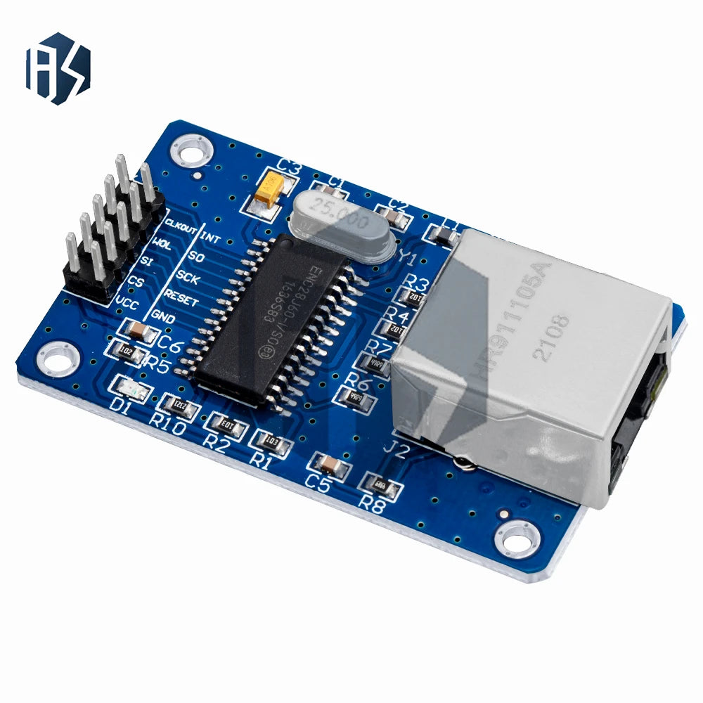 1PCS ENC28J60 Ethernet LAN Network Module SPI Port For Arduino 51LPC AVR ARM PIC Zpaxo