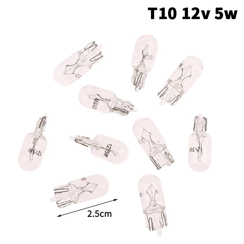 1 2W T5 5W T10 Glass Light Bulb Car Dashboard Instrument Panel Brake Zpaxo 12v Transparent