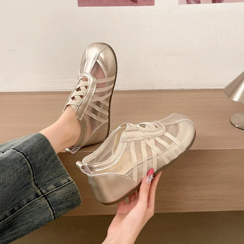 Women's Comfortable Breathable Solid Heel Shoes Women Casual Vintage Zpaxo