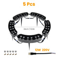 Outdoor Ring Tree Light AC220V LED Waterproof Palm Tree Uplighting Landscape Lighting with Adjustable Tree Rings Garden Yard Zpaxo 5pcs