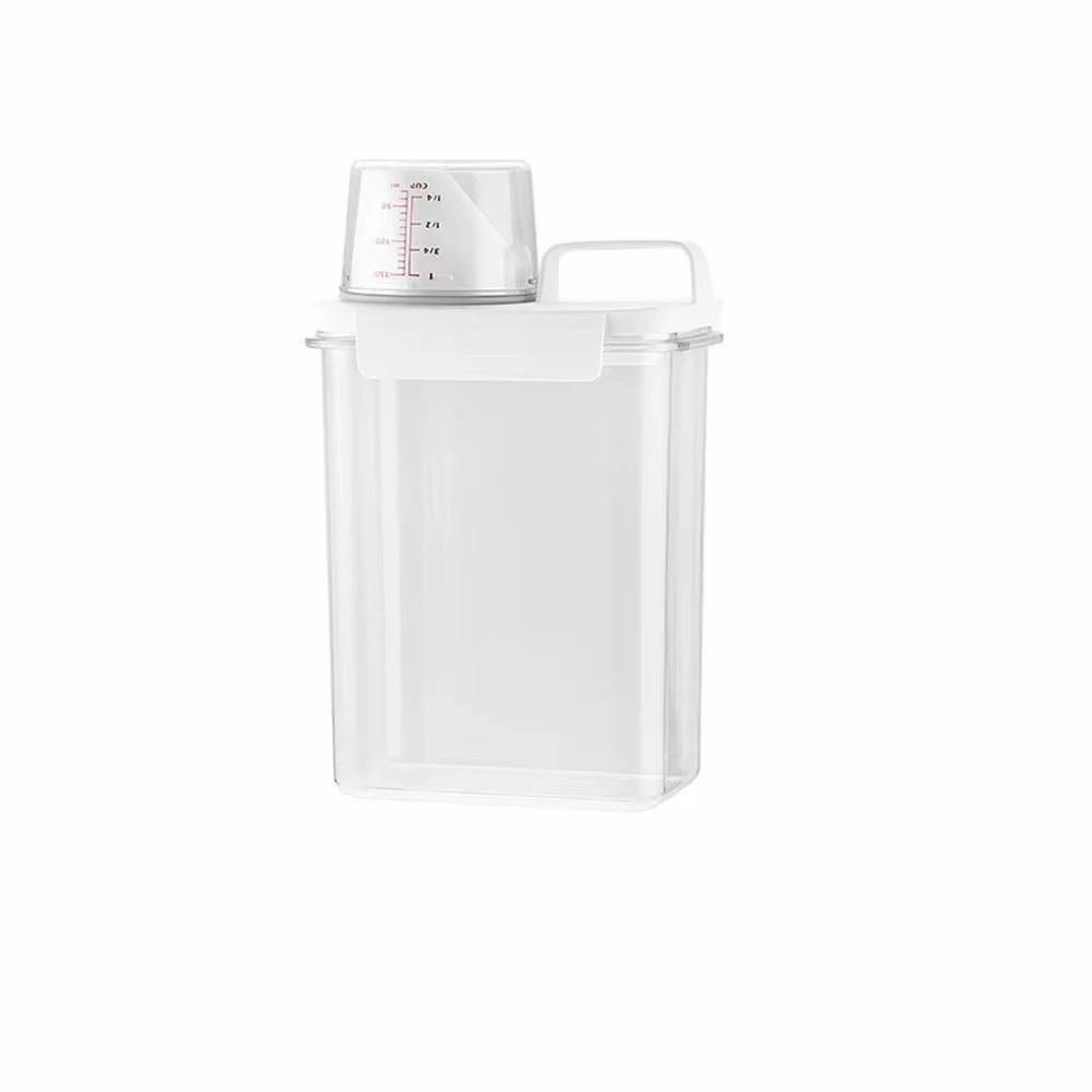 Airtight Laundry Detergent Dispenser Powder Storage Box Clear Washing Powder Liquid Container with Lids Jar Zpaxo Transparente 1800ML