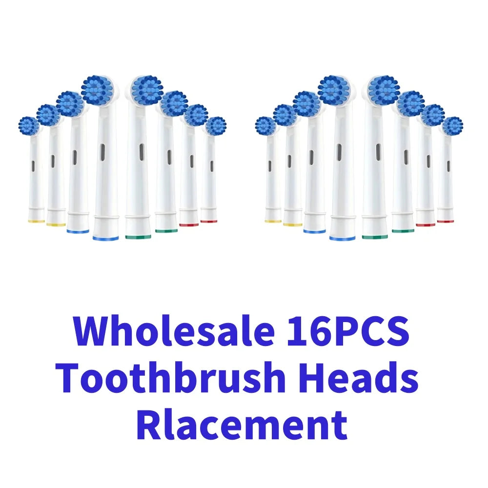 Wholesale 4/16/20/80pcs Set/lot Electric Toothbrush Head For Oral B Sensitive Replacement Brush Heads D25 D30 D32 D18 4739 3709 Zpaxo EB17S 16pcs