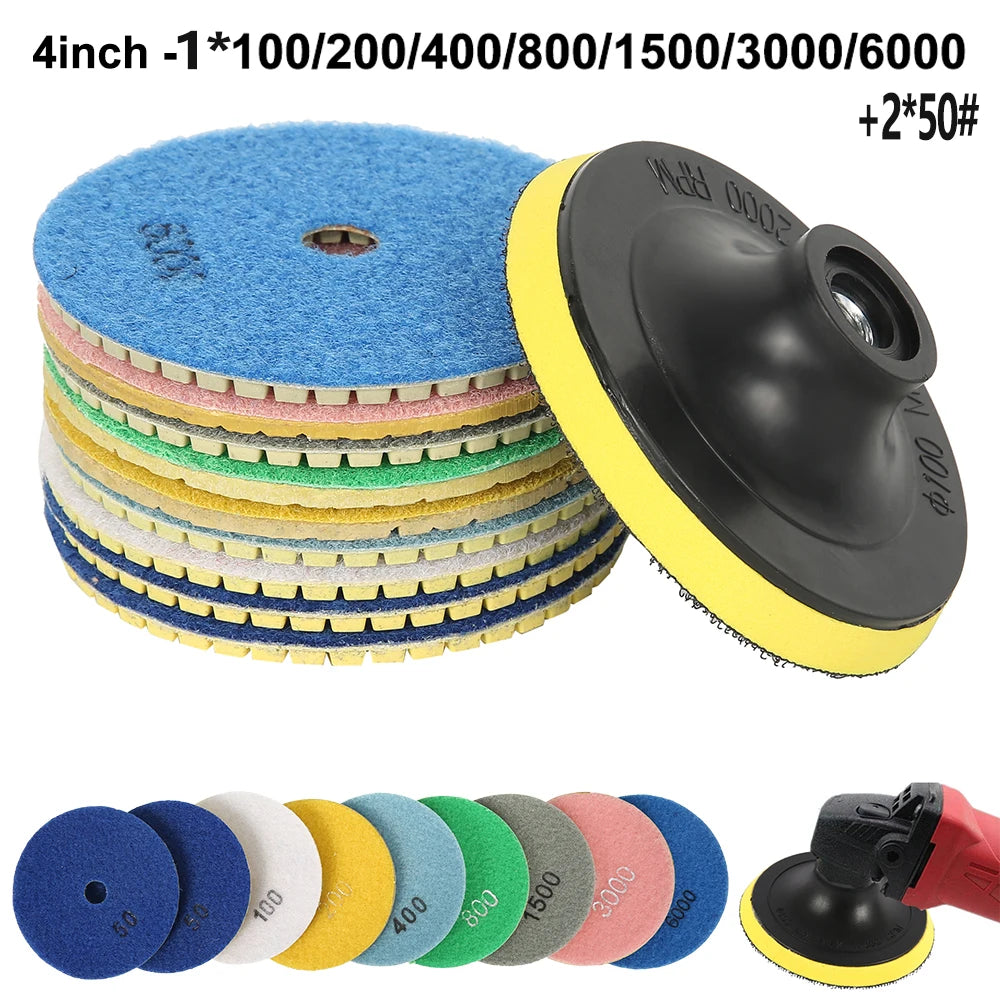 100mm Brushless Angle Grinder 8000 rpm Polishing Cutting Machine Cordless Electric Grinder Power Tool for Makita 18V Battery Zpaxo 9 PCS Abrasive disc