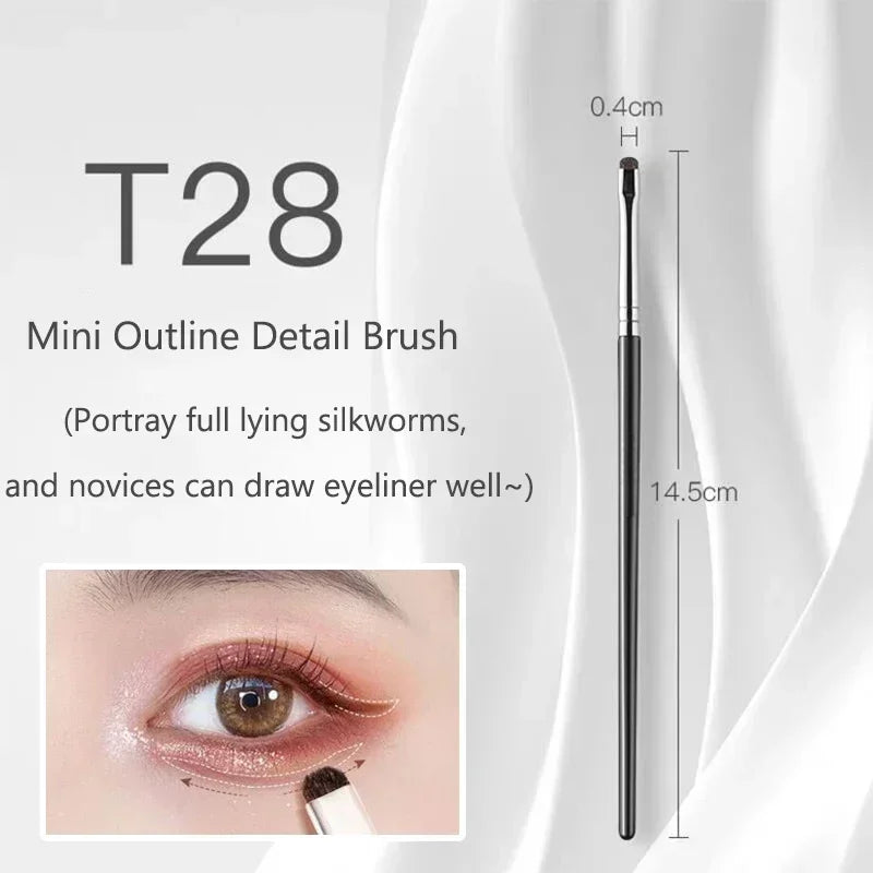 Small Angle Precise Detail Eyeshadow Brush Soft Horse Hair Eyelid Zpaxo 1Pcs T28