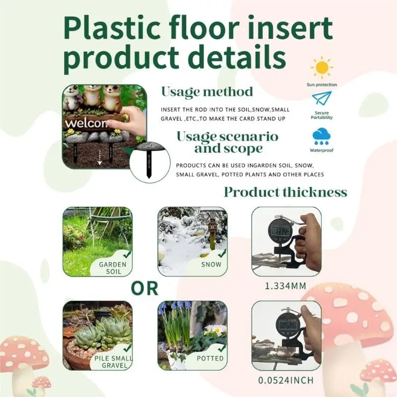 Bird Animal Theme Garden Welcome Sign Friendly PVC Ground Stake
