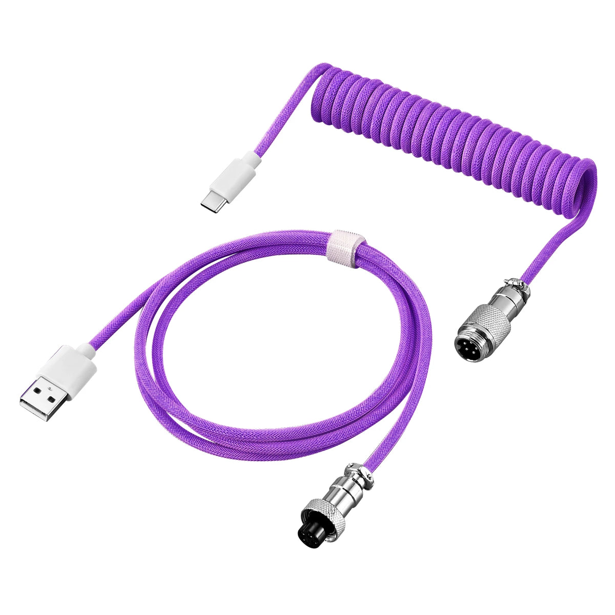Mechanical Keyboard Coiled Cable Aviator Type-c USB Connector Zpaxo Purple