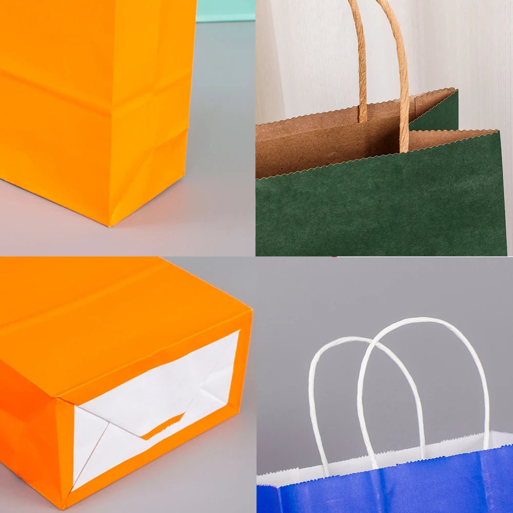 18-Pack Multicolor Kraft Paper Gift Bags – Party & Holiday