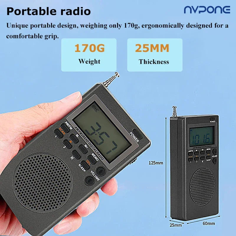 Portable FM AM Radio Mini 9K 10K Radios Receiver Built-in Speaker