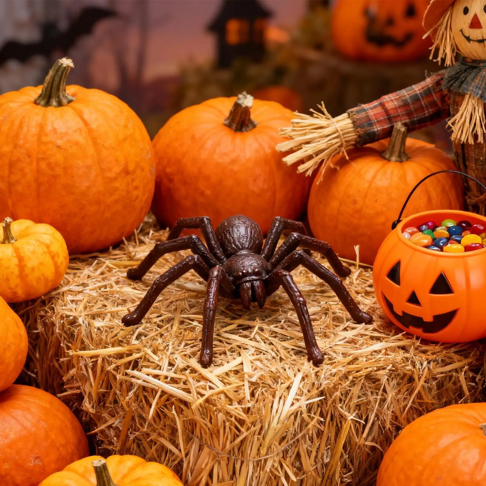 Halloween Spider Figure Seasonal Scene Prop Statue Cast Iron Mantel