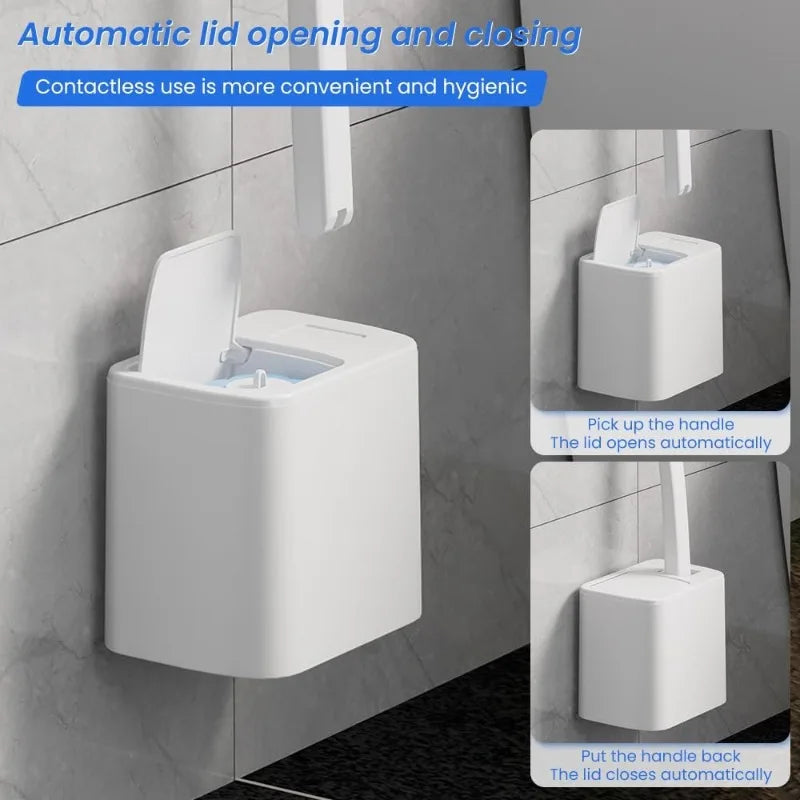 Disposable Toilet Brush Wall Mounted Toilet Brush with Extended Handle Cleaning Set Replacement Head Wc Accessories Zpaxo