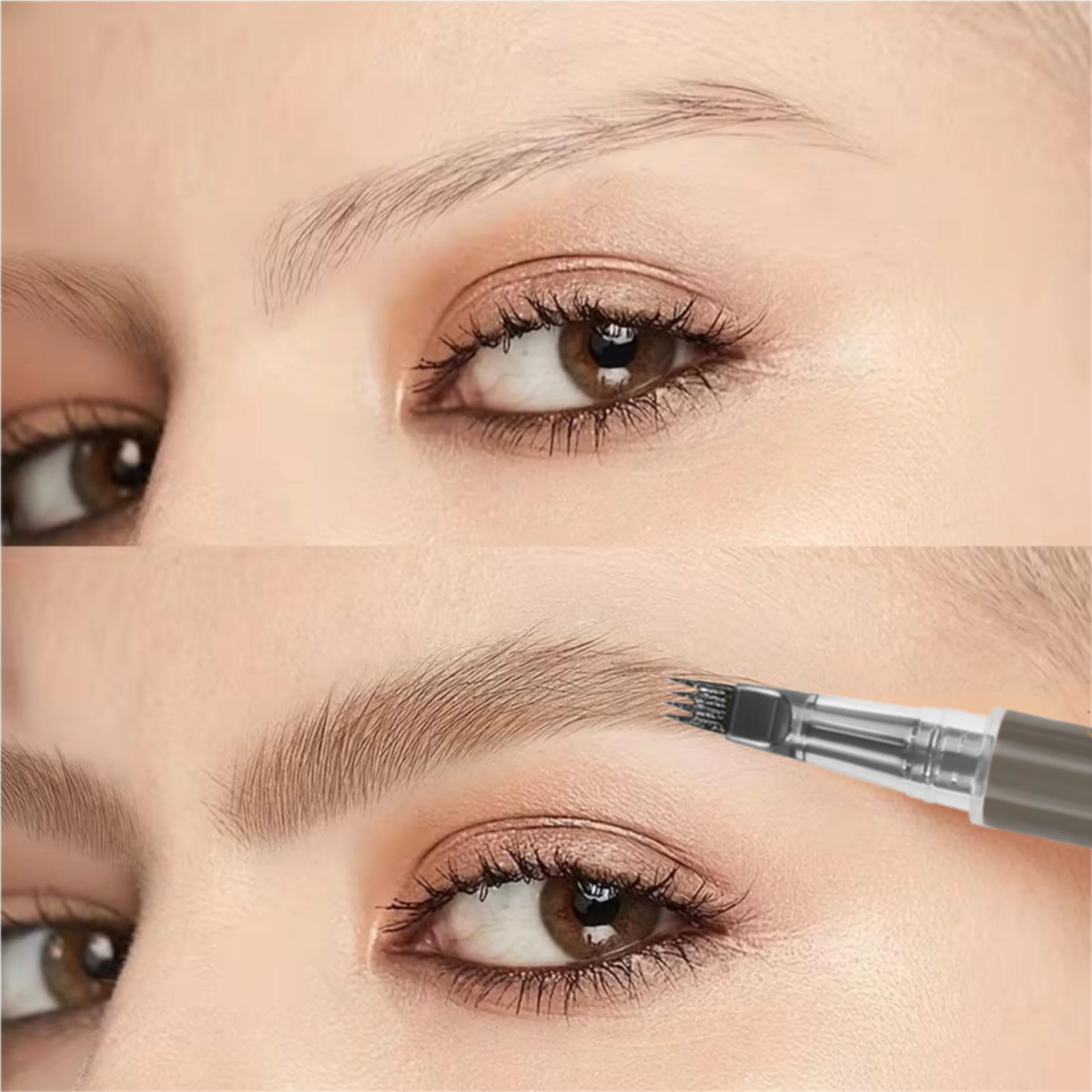 1PC Liquid Four-Pronged Eyebrow Pencil for Natural Brows, Waterproof And Smudge-Proof,, Fast Drying & Long-Lasting Zpaxo