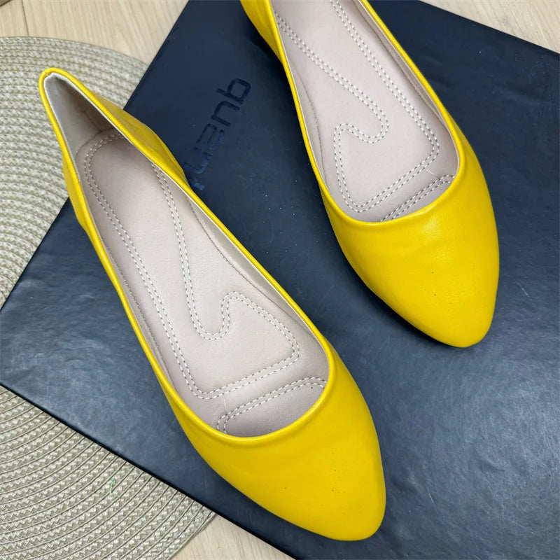 Flat Shoes for Women Spring and Autumn 2025 New Shallow Mouth Pointed Toe Boat Shoes Plus Size Women's Shoes Zapatos De Mujer Zpaxo