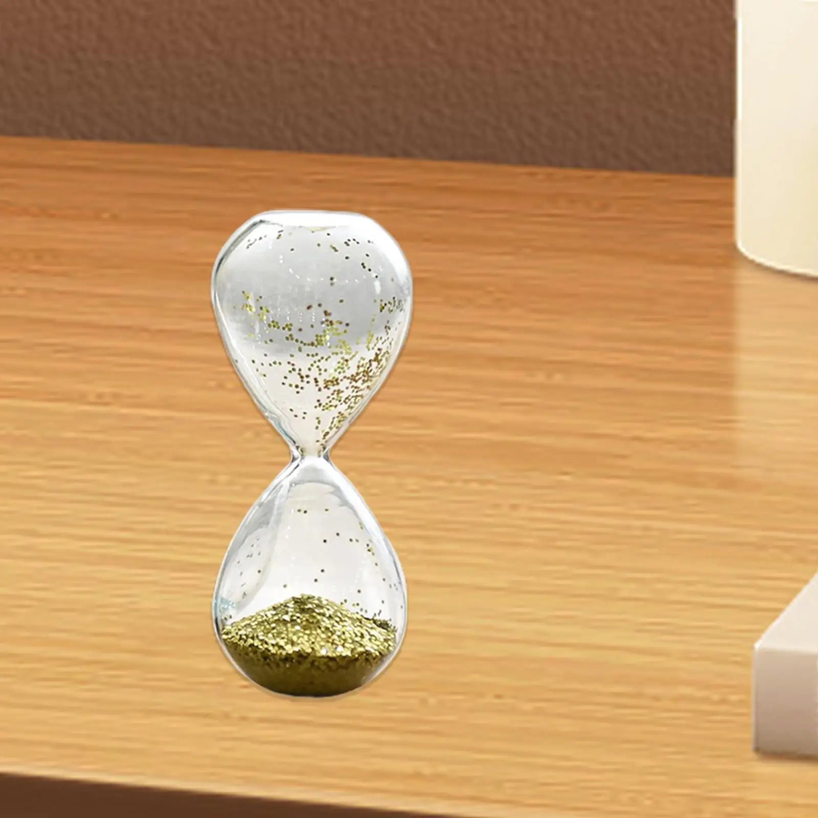 Glitter Glass Sand Timer Hourglass – Yoga, Decor & Gift Decorative Sand Timer Zpaxo Yellow