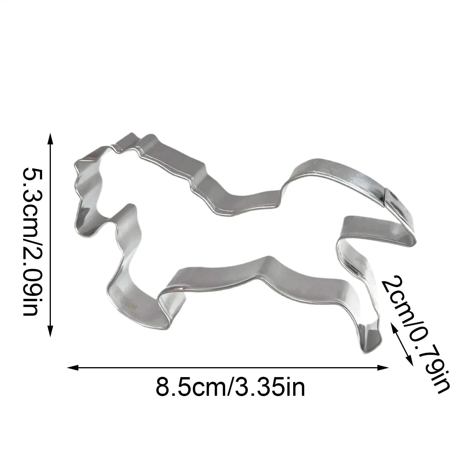Small Horse Cookie Cutter Stainless Steel Baking Accessories Pressable Cookie Mold for Fondant Bakers Parents Home Party Zpaxo