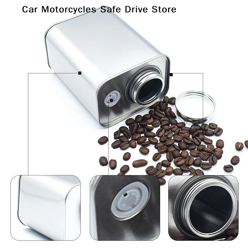 CM1PC Tinplate Coffee Bean Airtight Jar Outdoor Camping Tin Box
