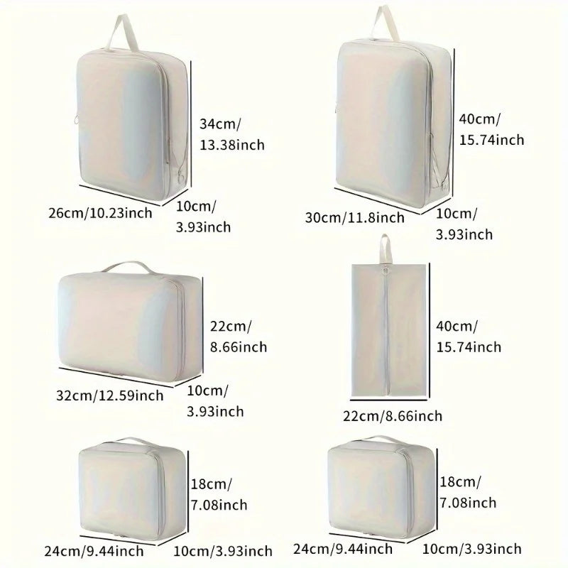Waterproof Travel Organizer Compression Packing Cubes Suitcase