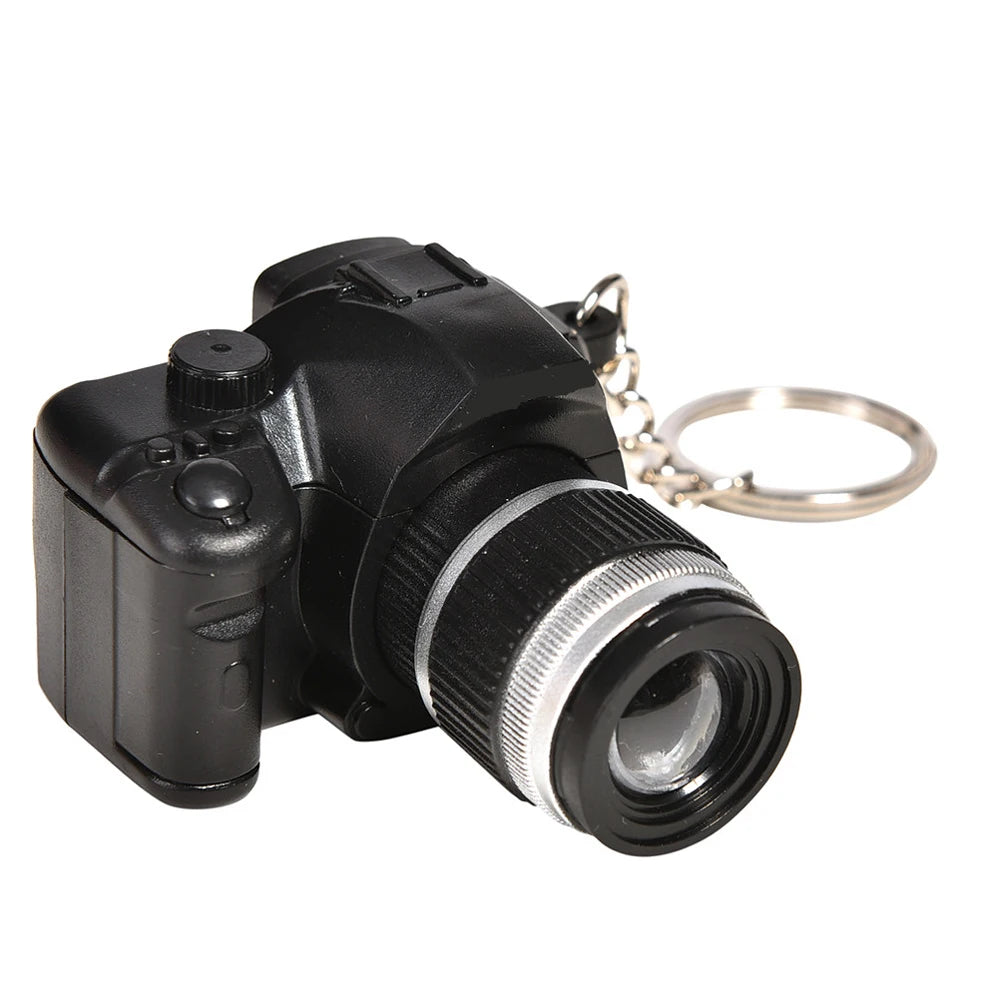 Accessorie Mini Sound Led Light Pendant Camera Keychain Simulation Zpaxo Black
